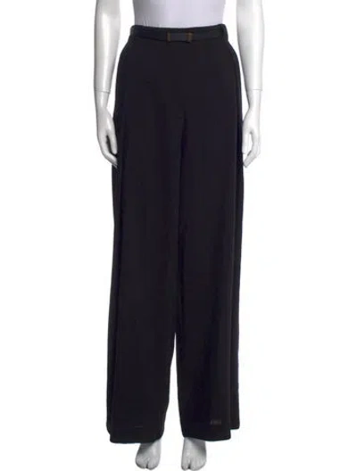 Pre-owned The Row Virgin Wool Wide Leg Pants In Black