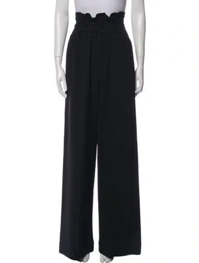 Pre-owned The Row Virgin Wool Wide Leg Pants In Black