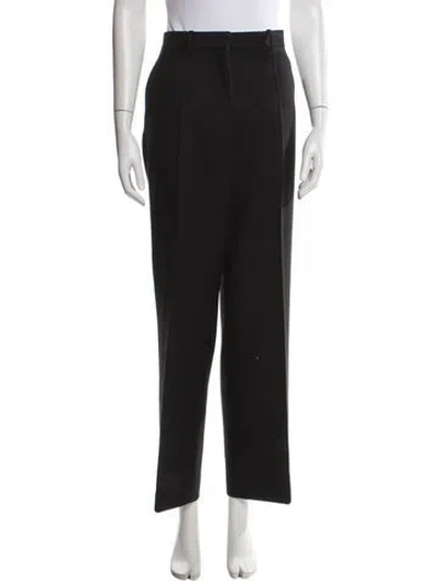 Pre-owned The Row Virgin Wool Wide Leg Pants In Black