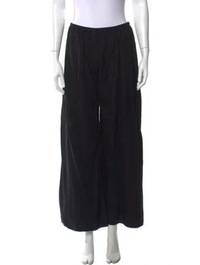 Pre-owned The Row Virgin Wool Wide Leg Pants In Black