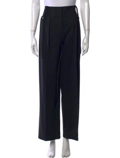 Pre-owned The Row Virgin Wool Wide Leg Pants In Blue