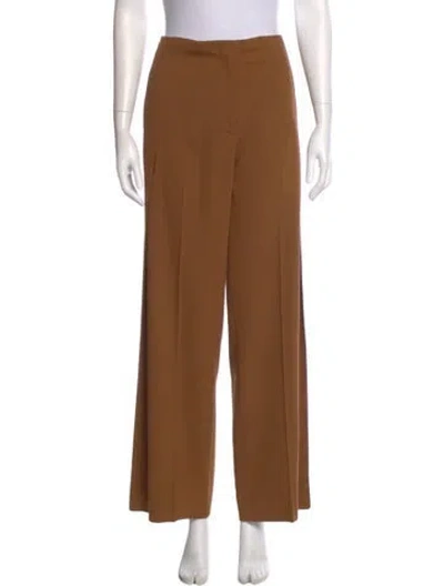 Pre-owned The Row Virgin Wool Wide Leg Pants In Brown