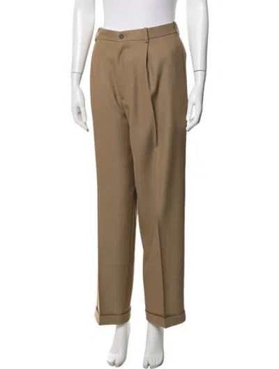 Pre-owned The Row Virgin Wool Wide Leg Pants In Brown