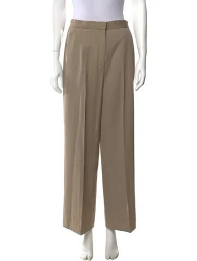Pre-owned The Row Virgin Wool Wide Leg Pants In Neutral