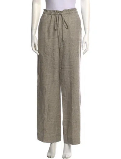 Pre-owned The Row Virgin Wool Wide Leg Pants In Neutral