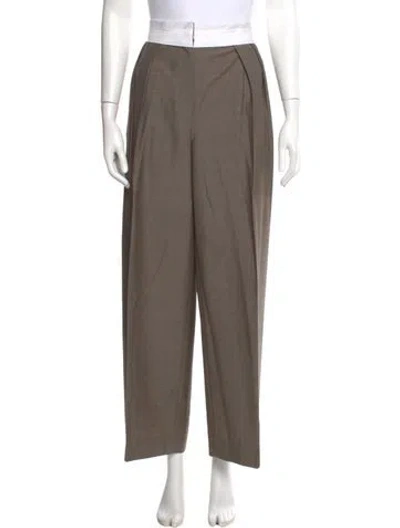 Pre-owned The Row Virgin Wool Wide Leg Pants In Neutral