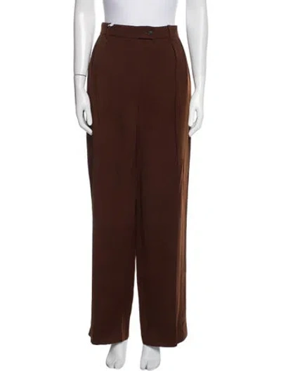 Pre-owned The Row Virgin Wool Wide Leg Pants W/ Tags In Brown