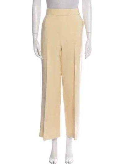 Pre-owned The Row Virgin Wool Wide Leg Pants In Yellow