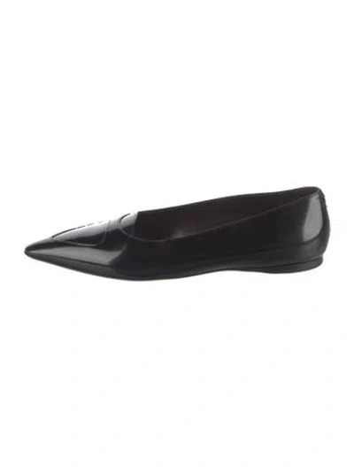 Pre-owned The Row Viv Leather Ballet Flats In Black