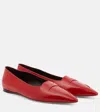 The Row Viv Glossed-leather Ballet Flats In Red