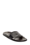 The Row Vivienne Leather Slippers Open Toe Flat Sole In Black
