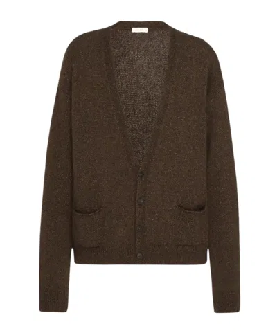 The Row V-neck Cardigan In Brown