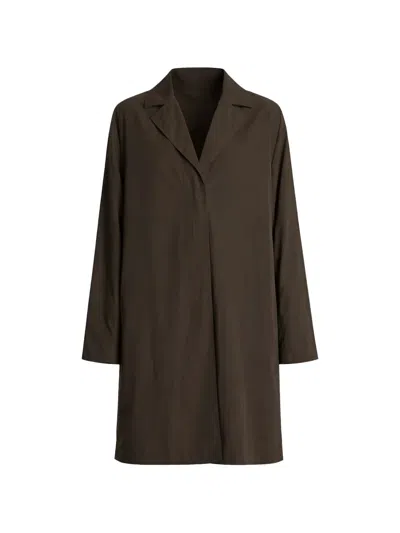 The Row V-neck Coat In Brown