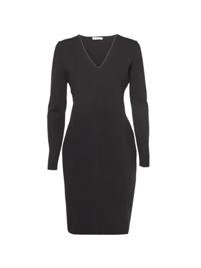 Pre-owned The Row V-neck Jersey Mini Dress In Black