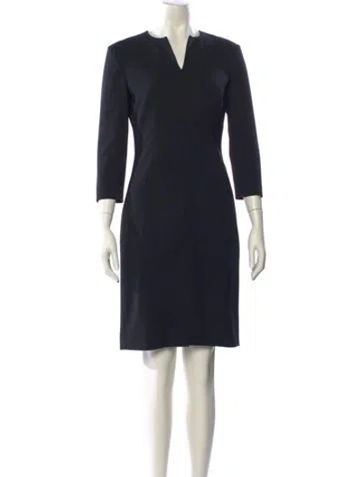 Pre-owned The Row V-neck Knee-length Dress In Black