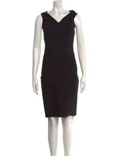 Pre-owned The Row V-neck Knee-length Dress In Black