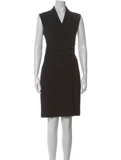 Pre-owned The Row V-neck Knee-length Dress In Black
