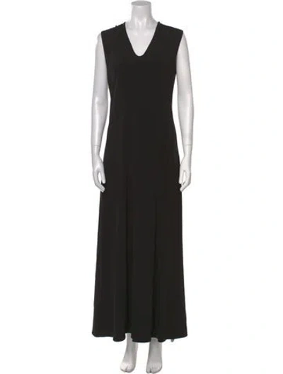 Pre-owned The Row V-neck Long Dress In Black