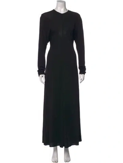 Pre-owned The Row V-neck Long Dress In Black