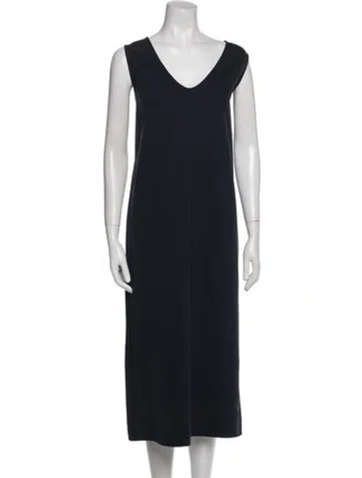 Pre-owned The Row V-neck Long Dress In Blue