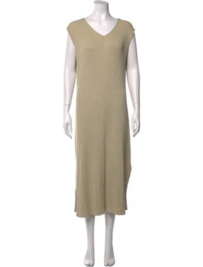 Pre-owned The Row V-neck Long Dress In Neutral
