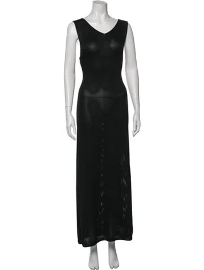 Pre-owned The Row V-neck Long Dress W/ Tags In Black