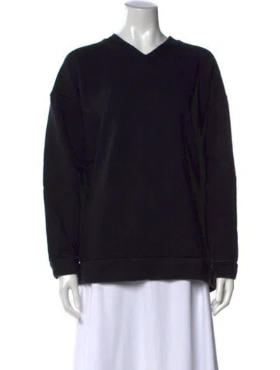 Pre-owned The Row V-neck Long Sleeve Sweatshirt In Black