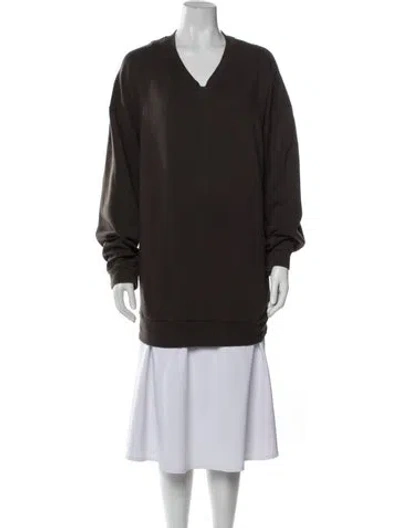 Pre-owned The Row V-neck Long Sleeve Sweatshirt In Gray
