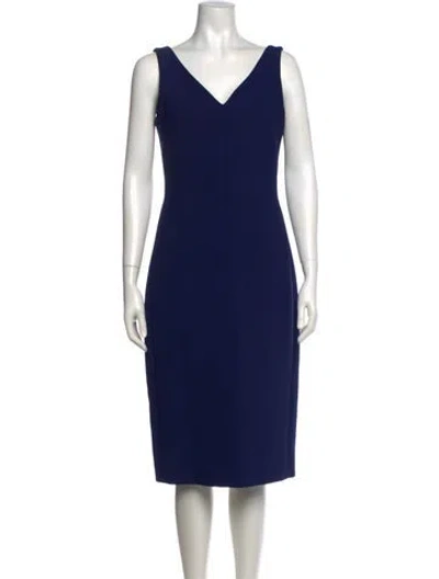 Pre-owned The Row V-neck Midi Length Dress In Blue