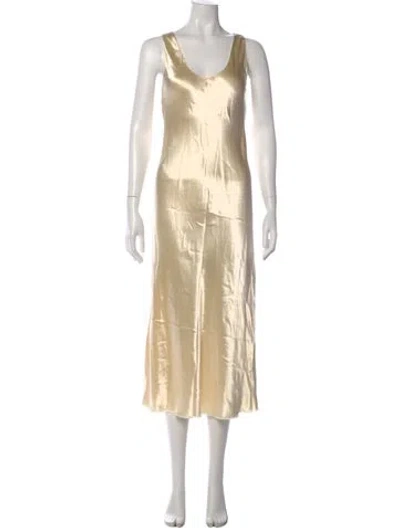Pre-owned The Row V-neck Midi Length Dress In Neutral