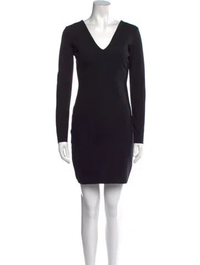 Pre-owned The Row V-neck Mini Dress In Black