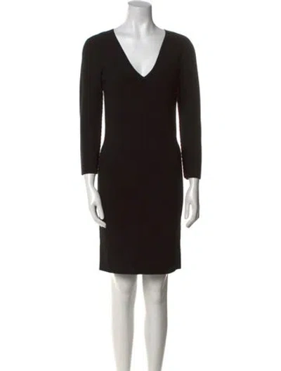 Pre-owned The Row V-neck Mini Dress In Black