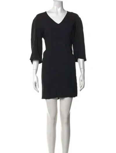 Pre-owned The Row V-neck Mini Dress In Black