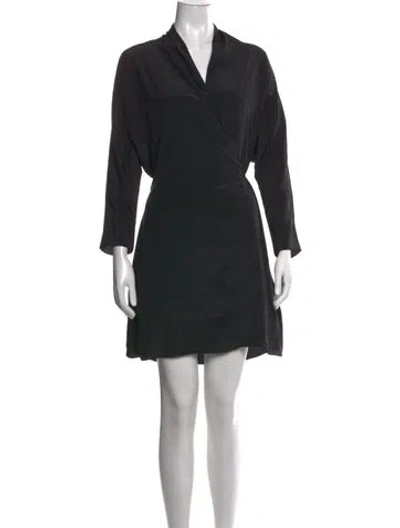 Pre-owned The Row V-neck Mini Dress In Black