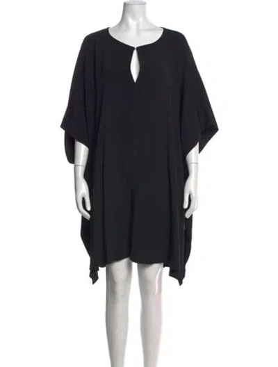 Pre-owned The Row V-neck Mini Dress In Black