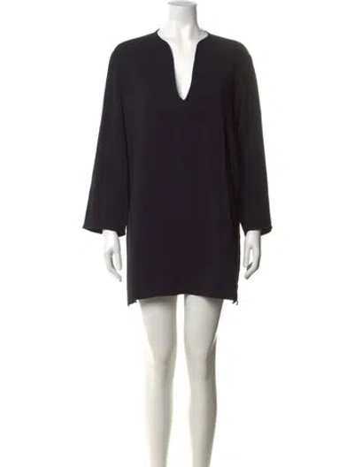 Pre-owned The Row V-neck Mini Dress In Black