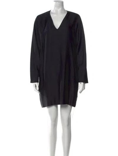 Pre-owned The Row V-neck Mini Dress In Blue