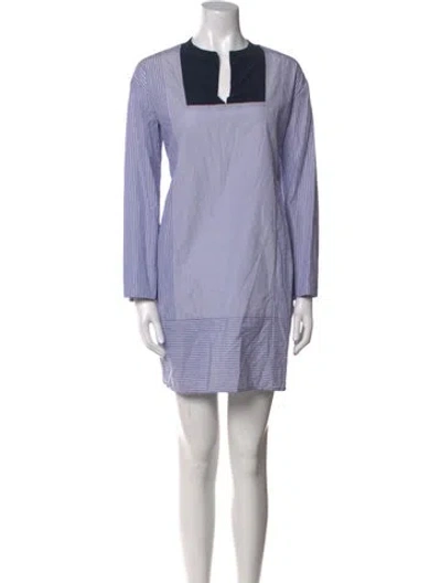 Pre-owned The Row V-neck Mini Dress W/ Tags In Blue