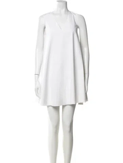 Pre-owned The Row V-neck Mini Dress In White