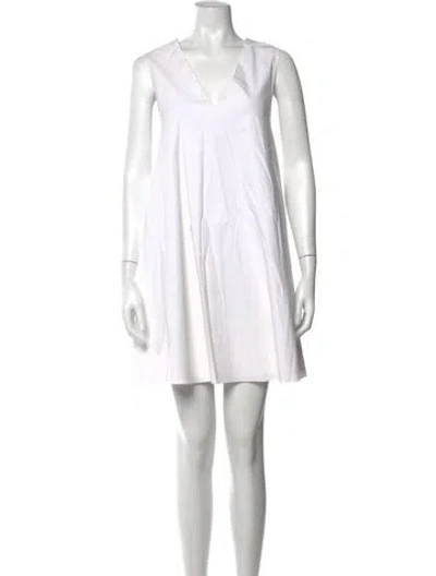 Pre-owned The Row V-neck Mini Dress In White