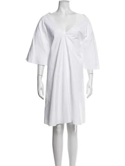 Pre-owned The Row V-neck Mini Dress In White