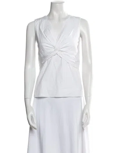 Pre-owned The Row V-neck Sleeveless Blouse In White