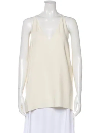 Pre-owned The Row V-neck Sleeveless Top In White