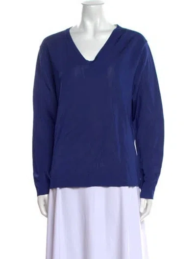 Pre-owned The Row V-neck Sweater In Blue