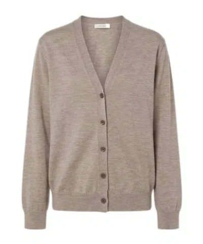 The Row V-neck Sweater In Brown