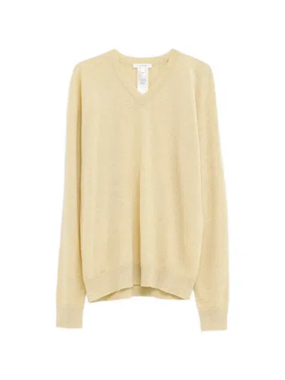 The Row V-neck Sweater In Neutral