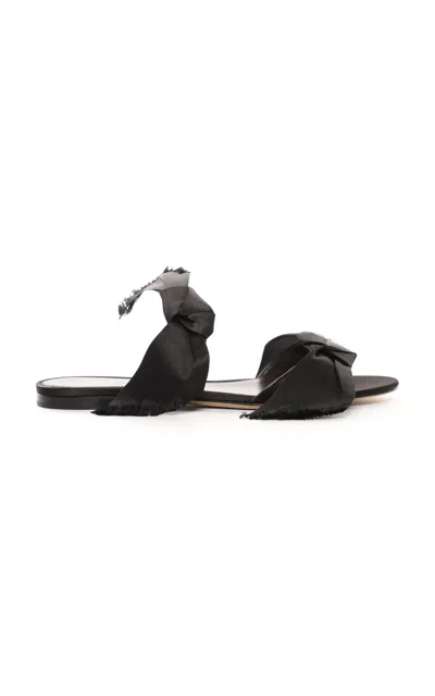 The Row Vika Knotted Satin Sandals In Black