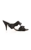 The Row Vika Knotted Satin Sandals In Schwarz
