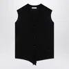 The Row Essential Wool Waistcoat Cardigan In Black