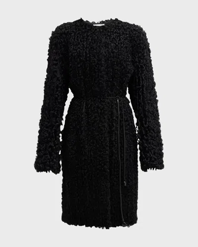 The Row Women's Watson Shearling Tie Coat In Black